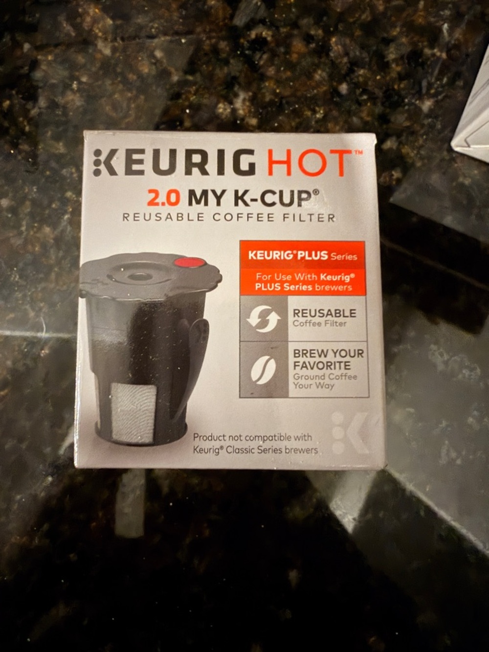 Keurig Hot 2.0 My K-Cup Reusable Coffee Filter - Black with Red Accent